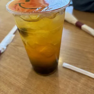 peach boba green tea