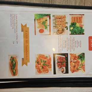sushi and sashimi, menu