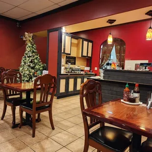 the dining area of a restaurant