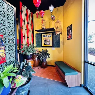 the entrance to a chinese restaurant