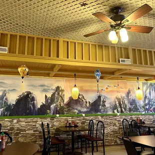 the interior of a chinese restaurant