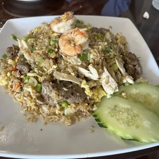 Combo fried rice was delish w lots of wok hei