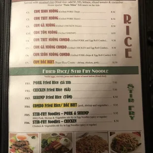 the menu