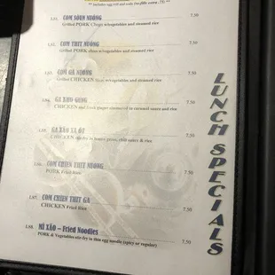menu