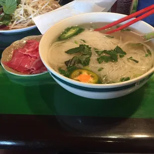 Medium Pho with rare steak on the side.