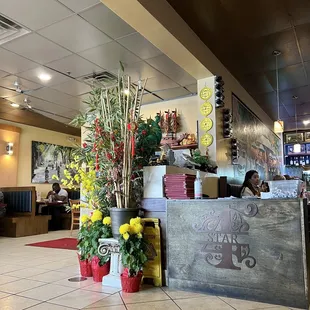 the front desk of a restaurant