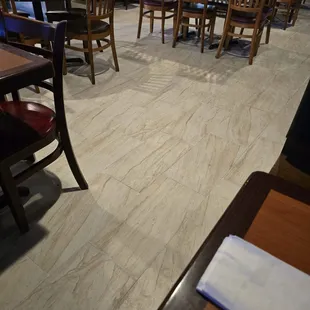 New lighter colored flooring.