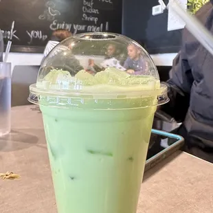 Honeydew tea with boba