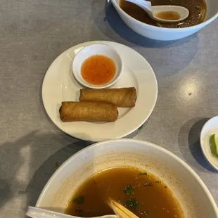 Egg rolls brought out after we finished the entree.