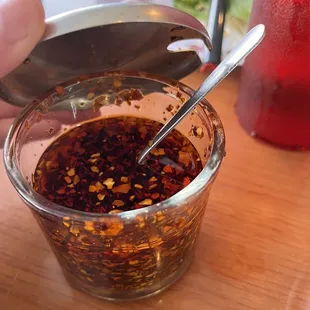 Chili sauce! So good I could drink it.