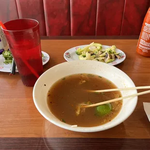Vegetable pho!!!! I ate it too fast was that good!!!! Plenty of fixings to add in!