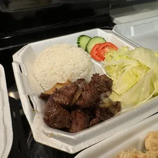 Diced Steak Rice Plate