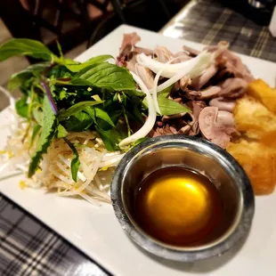 Pork porridge accompanies