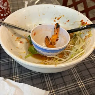 Combo rice noodle bowl, sorry I had to eat it first