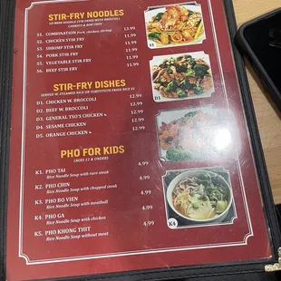 the menu