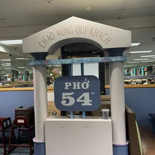 a sign in a restaurant