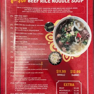 ramen and noodles, menu