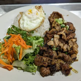 The pork and egg rice plate
