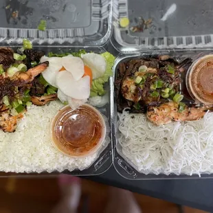 Grilled Pork with baby rice and Brielle&apos;s pork with vermicelli