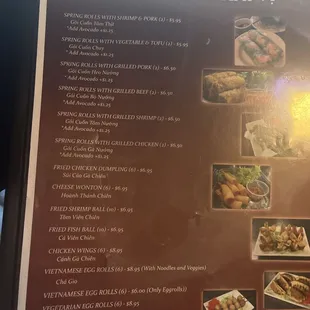 menu