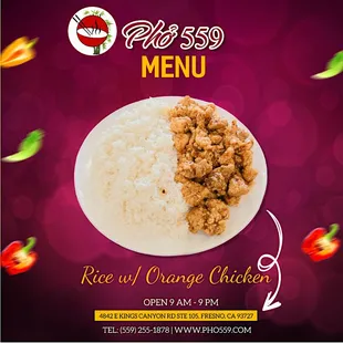 Rice w Orange Chicken