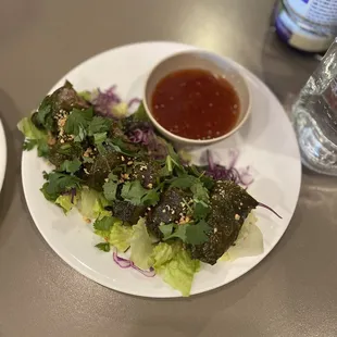 24. Marinated Beef Wrapped in Grape Leaf