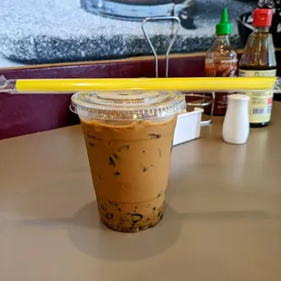 Vietnamese iced coffee with boba