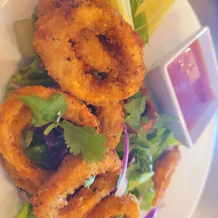 Butterflied squid.