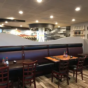 interior, sushi and sashimi