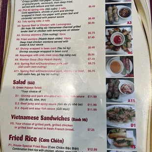 This is the menu and price of spring 2023