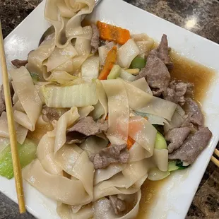 I'm comparison from when we first started coming 3 years ago until now- quality has gone down..  Nasty noodles- stuck together.