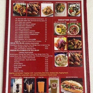 ramen and noodles, menu