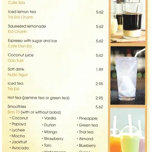 Menu - Beverages