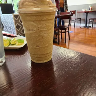 Blended coffee bubble tea.