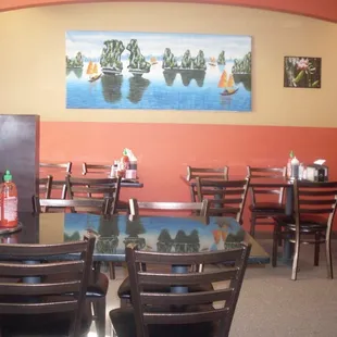 Very clean; pleasant decor. Speedy if surly service.