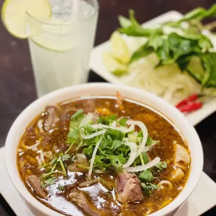 Spicy Beef Noodle and an ice limeade.