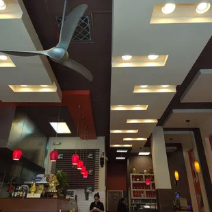 Inside kitchen and front counter