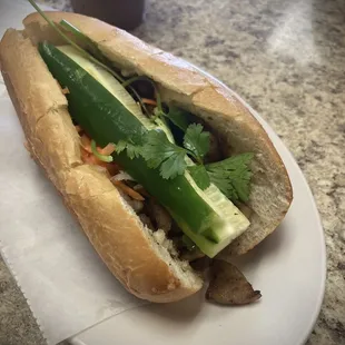 BM1 grilled pork bahn mi and Vietnamese coffee