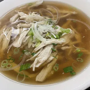 a bowl of chicken soup