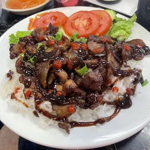 Chicken and salad meal