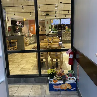 a view of the inside of a restaurant