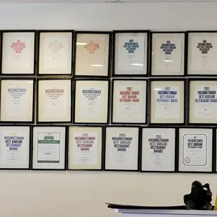 Washingtonian awards from 1987 to 2012.