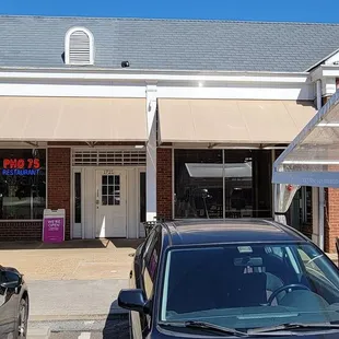 View of storefront from the parking lot.