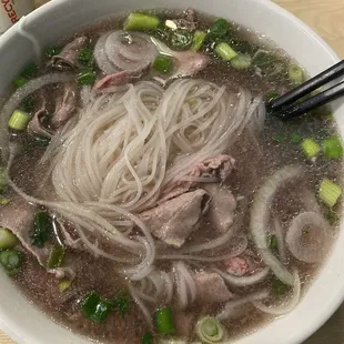 Rare steak pho