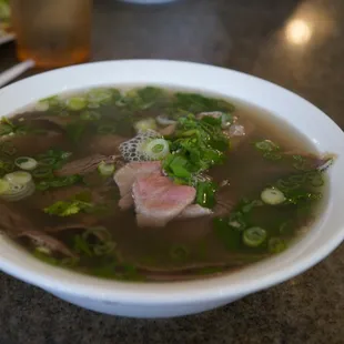 Pho with rare steak