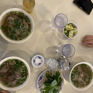 Lemon Iced Tea, pho, sides