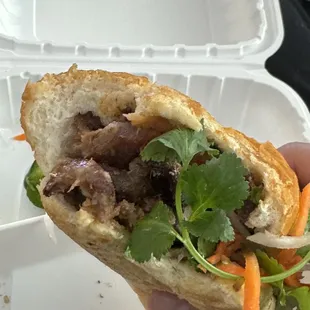 Pork banh mi.  Good flavor yet the bread was not toasted. That was a head scratcher.