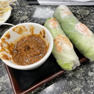 Grilled Pork and Shrimp Spring Rolls