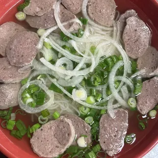 Medium Beef Meatball Pho with extra onions