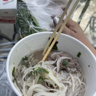 Rare steak pho
